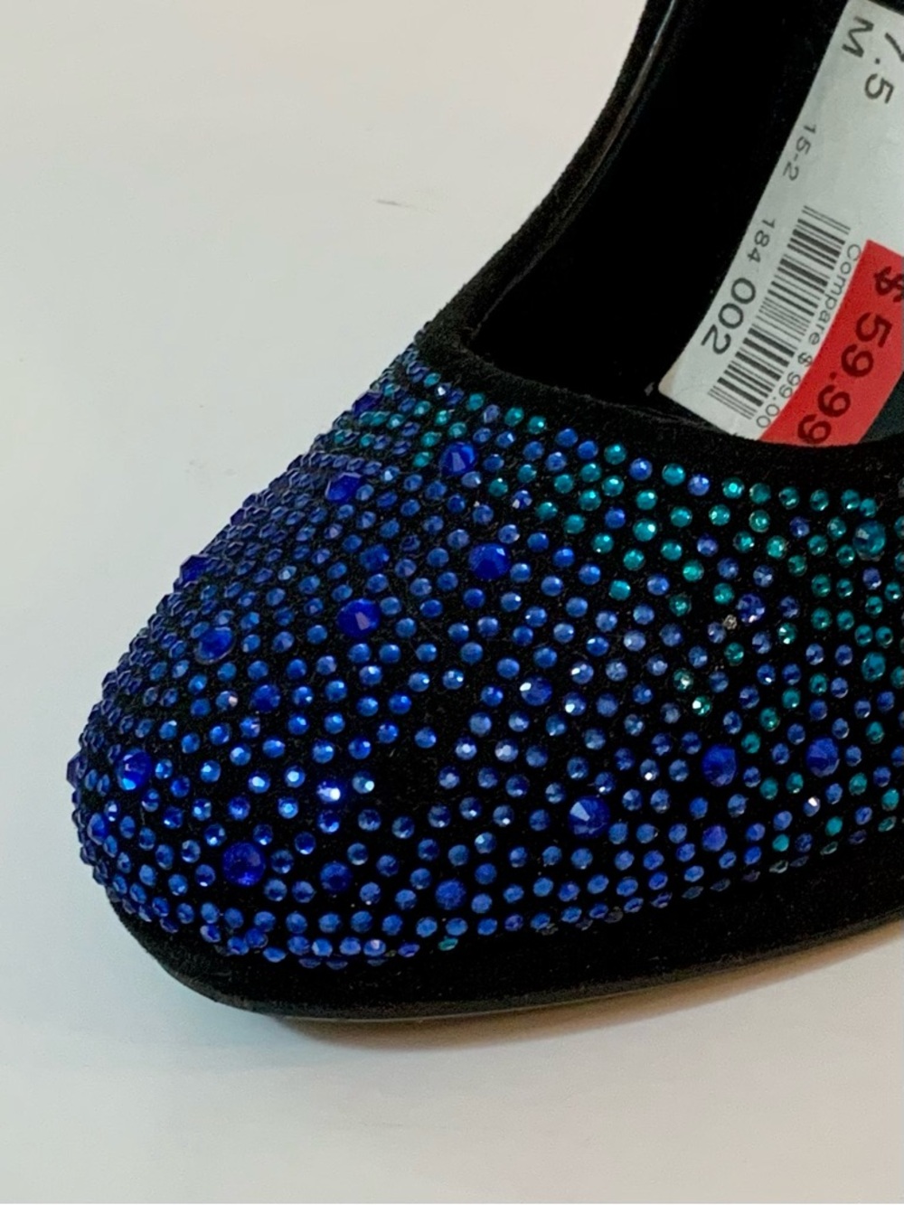 Kate Preston Teal & Blue Crystal High Heel Pumps - Picture 9 of 11